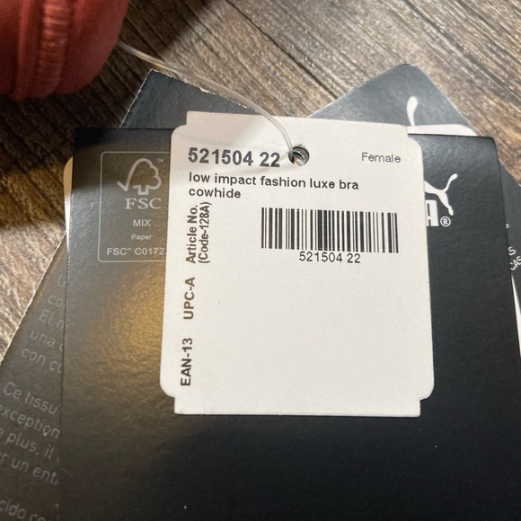 New Puma Women’s Low Impact Fashion Luxe Sports Bra Cowhide Sz XS - Picture 5 of 9